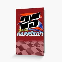 25 Bradley Harrison Brisca F1 Stock Car Racing greetings card