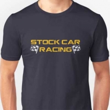 Stock Car Racing yellow logo T-Shirt